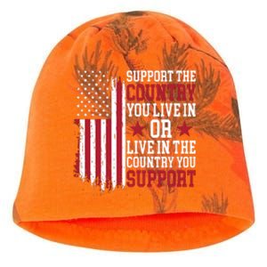 Support The Country You Live In Or Live In The Country You Support Kati - Camo Knit Beanie