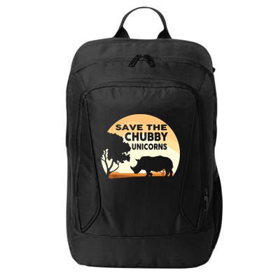 Save The Chubby Unicorns Fat Rhino Funny City Backpack