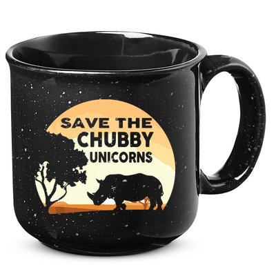 Save The Chubby Unicorns Fat Rhino Funny 15oz Campfire Ceramic Mug