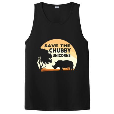 Save The Chubby Unicorns Fat Rhino Funny PosiCharge Competitor Tank