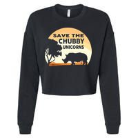 Save The Chubby Unicorns Fat Rhino Funny Cropped Pullover Crew