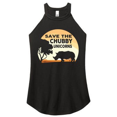 Save The Chubby Unicorns Fat Rhino Funny Women's Perfect Tri Rocker Tank