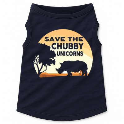 Save The Chubby Unicorns Fat Rhino Funny Doggie Tank