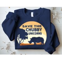 Save The Chubby Unicorns Fat Rhino Funny Sweatshirt
