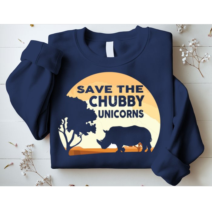 Save The Chubby Unicorns Fat Rhino Funny Sweatshirt