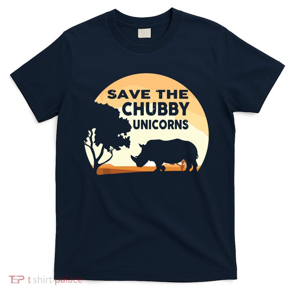 Save The Chubby Unicorns Fat Rhino Funny T-Shirt