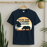Save The Chubby Unicorns Fat Rhino Funny T-Shirt