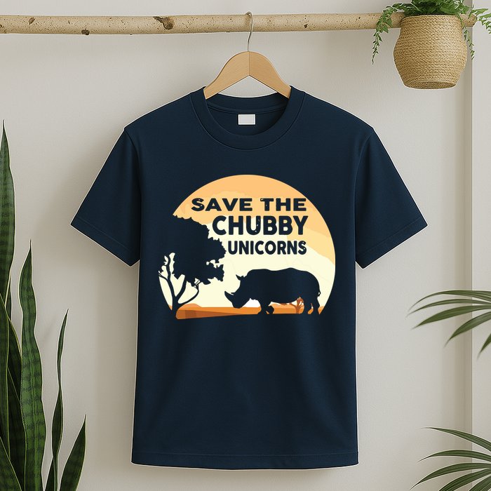 Save The Chubby Unicorns Fat Rhino Funny T-Shirt