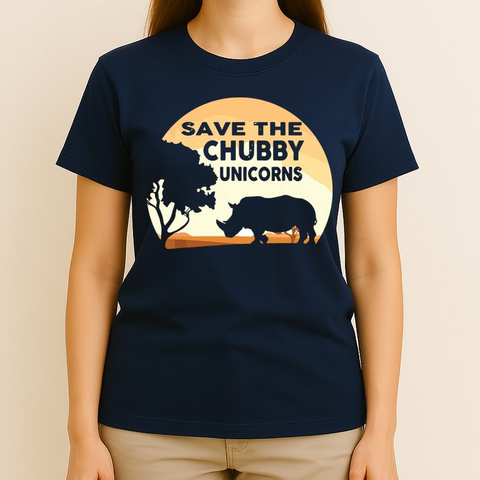 Save The Chubby Unicorns Fat Rhino Funny T-Shirt