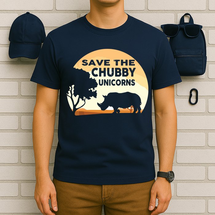Save The Chubby Unicorns Fat Rhino Funny T-Shirt