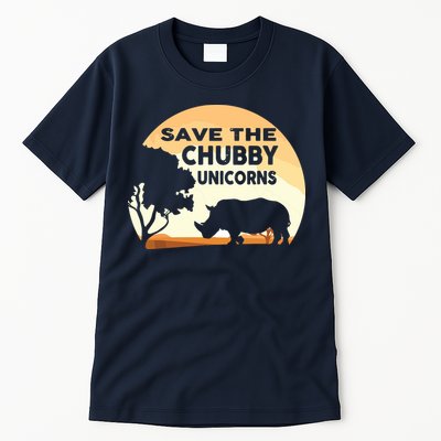 Save The Chubby Unicorns Fat Rhino Funny Tall T-Shirt