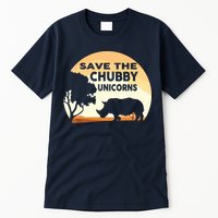 Save The Chubby Unicorns Fat Rhino Funny Tall T-Shirt