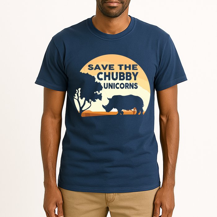 Save The Chubby Unicorns Fat Rhino Funny Tall T-Shirt