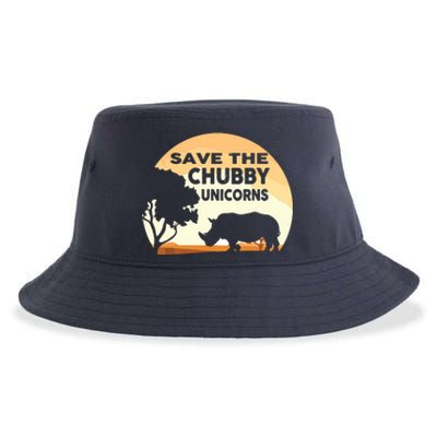 Save The Chubby Unicorns Fat Rhino Funny Sustainable Bucket Hat