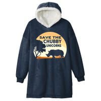 Save The Chubby Unicorns Fat Rhino Funny Hooded Wearable Blanket