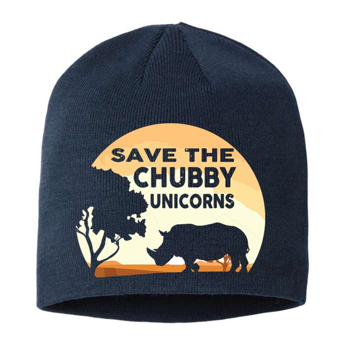 Save The Chubby Unicorns Fat Rhino Funny Sustainable Beanie