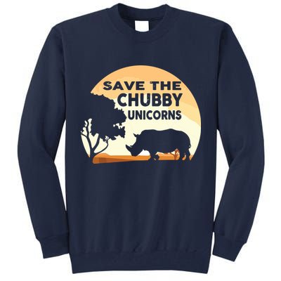 Save The Chubby Unicorns Fat Rhino Funny Tall Sweatshirt