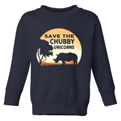 Save The Chubby Unicorns Fat Rhino Funny Toddler Sweatshirt