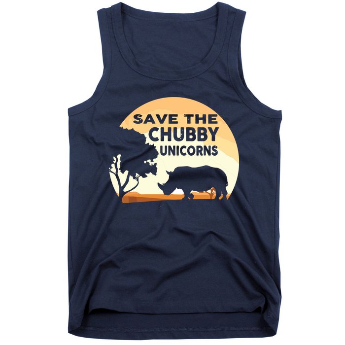 Save The Chubby Unicorns Fat Rhino Funny Tank Top