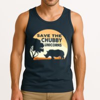 Save The Chubby Unicorns Fat Rhino Funny Tank Top