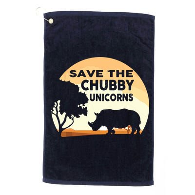 Save The Chubby Unicorns Fat Rhino Funny Golf Towel