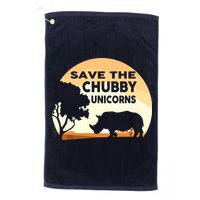 Save The Chubby Unicorns Fat Rhino Funny Golf Towel