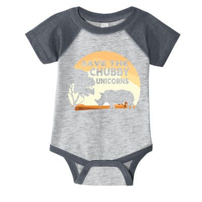 Save The Chubby Unicorns Fat Rhino Funny Infant Baby Jersey Bodysuit