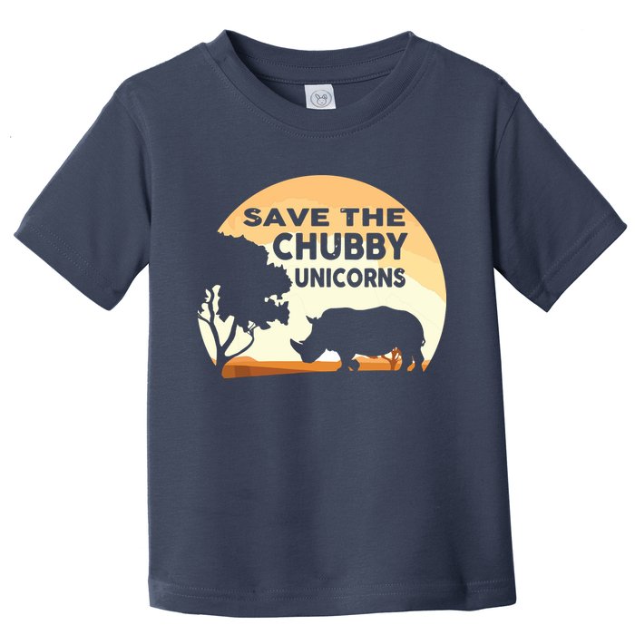 Save The Chubby Unicorns Fat Rhino Funny Toddler T-Shirt