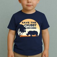 Save The Chubby Unicorns Fat Rhino Funny Toddler T-Shirt