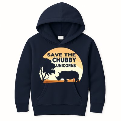 Save The Chubby Unicorns Fat Rhino Funny Kids Hoodie