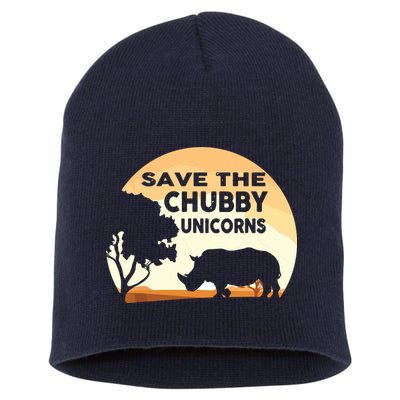 Save The Chubby Unicorns Fat Rhino Funny Short Acrylic Beanie