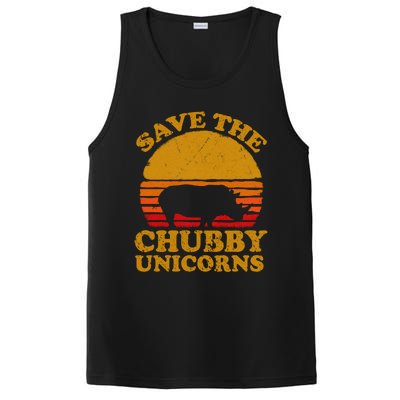 Save The Chubby Unicorns Retro Rhino Gift PosiCharge Competitor Tank