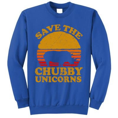 Save The Chubby Unicorns Retro Rhino Gift Sweatshirt