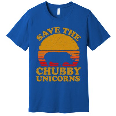 Save The Chubby Unicorns Retro Rhino Gift Premium T-Shirt