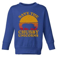 Save The Chubby Unicorns Retro Rhino Gift Toddler Sweatshirt