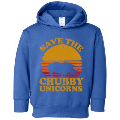 Save The Chubby Unicorns Retro Rhino Gift Toddler Hoodie