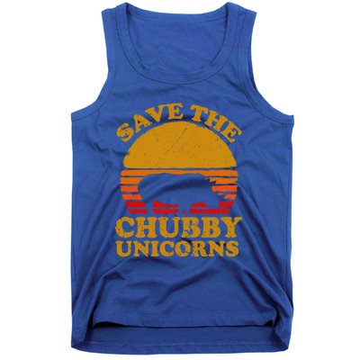 Save The Chubby Unicorns Retro Rhino Gift Tank Top