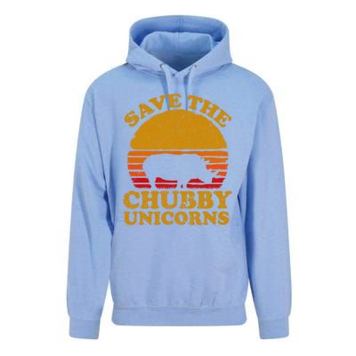 Save The Chubby Unicorns Retro Rhino Gift Unisex Surf Hoodie