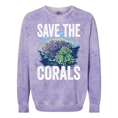 Save The Corals Coral Reefs Scuba Diver Marine Biologist Cool Gift Colorblast Crewneck Sweatshirt