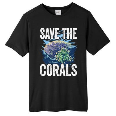 Save The Corals Coral Reefs Scuba Diver Marine Biologist Cool Gift Tall Fusion ChromaSoft Performance T-Shirt