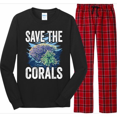 Save The Corals Coral Reefs Scuba Diver Marine Biologist Cool Gift Long Sleeve Pajama Set