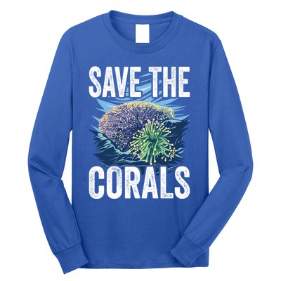 Save The Corals Coral Reefs Scuba Diver Marine Biologist Cool Gift Long Sleeve Shirt