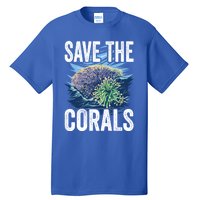 Save The Corals Coral Reefs Scuba Diver Marine Biologist Cool Gift Tall T-Shirt