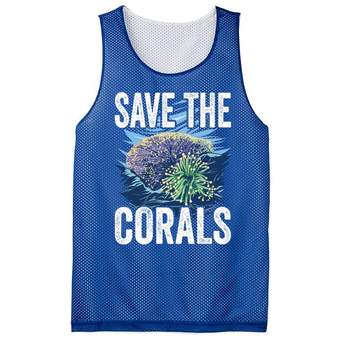 Save The Corals Coral Reefs Scuba Diver Marine Biologist Cool Gift Mesh Reversible Basketball Jersey Tank