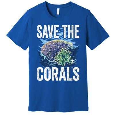 Save The Corals Coral Reefs Scuba Diver Marine Biologist Cool Gift Premium T-Shirt