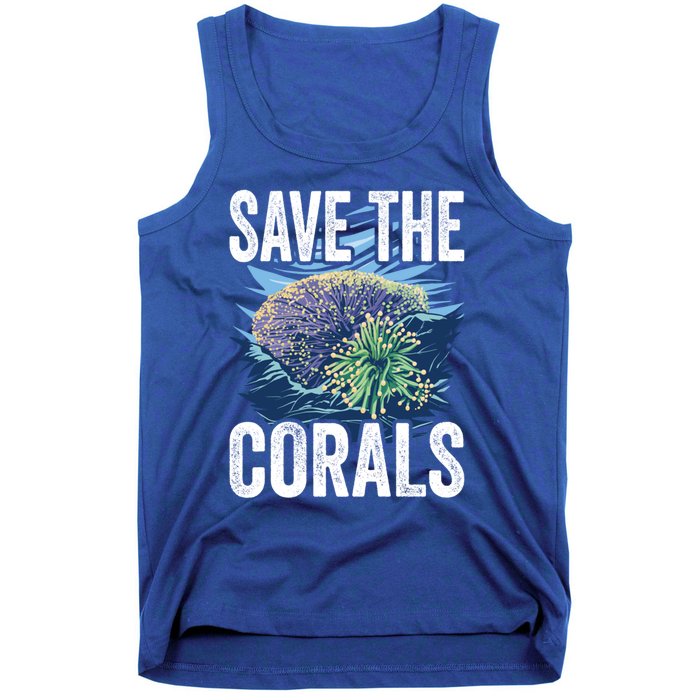 Save The Corals Coral Reefs Scuba Diver Marine Biologist Cool Gift Tank Top