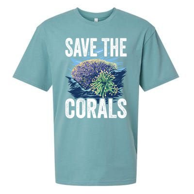 Save The Corals Coral Reefs Scuba Diver Marine Biologist Cool Gift Sueded Cloud Jersey T-Shirt