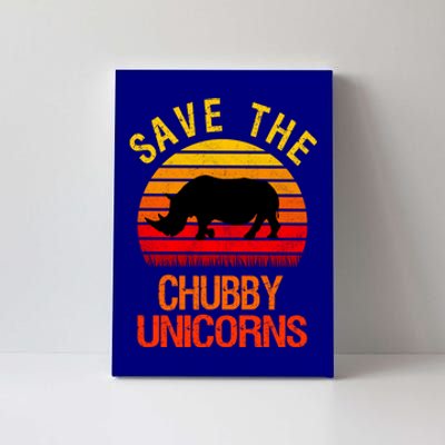 Save The Chubby Unicorns Retro Style Rhino Meaningful Gift Canvas