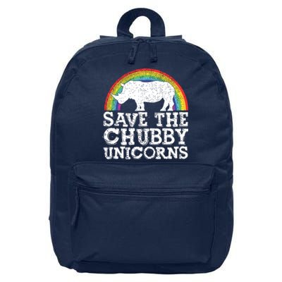 SAVE THE CHUBBY UNICORNS Gift Rhino Conservation Rainbow 16 in Basic Backpack