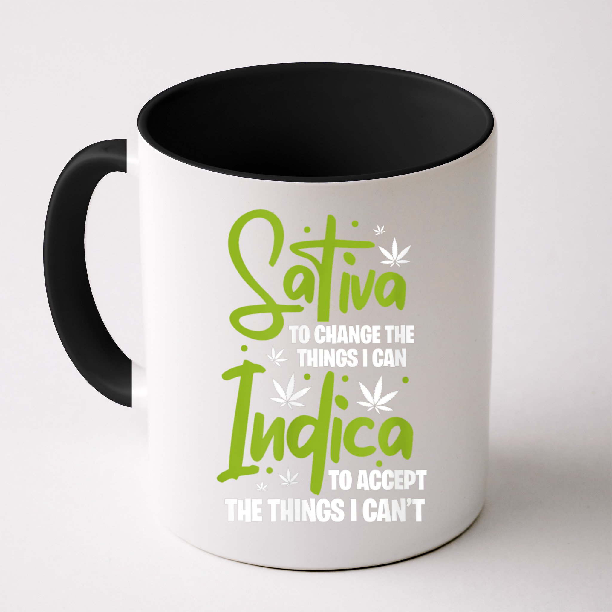 Sativa To Change The Things I Can Indica Cannabis Weed Leaf Mug